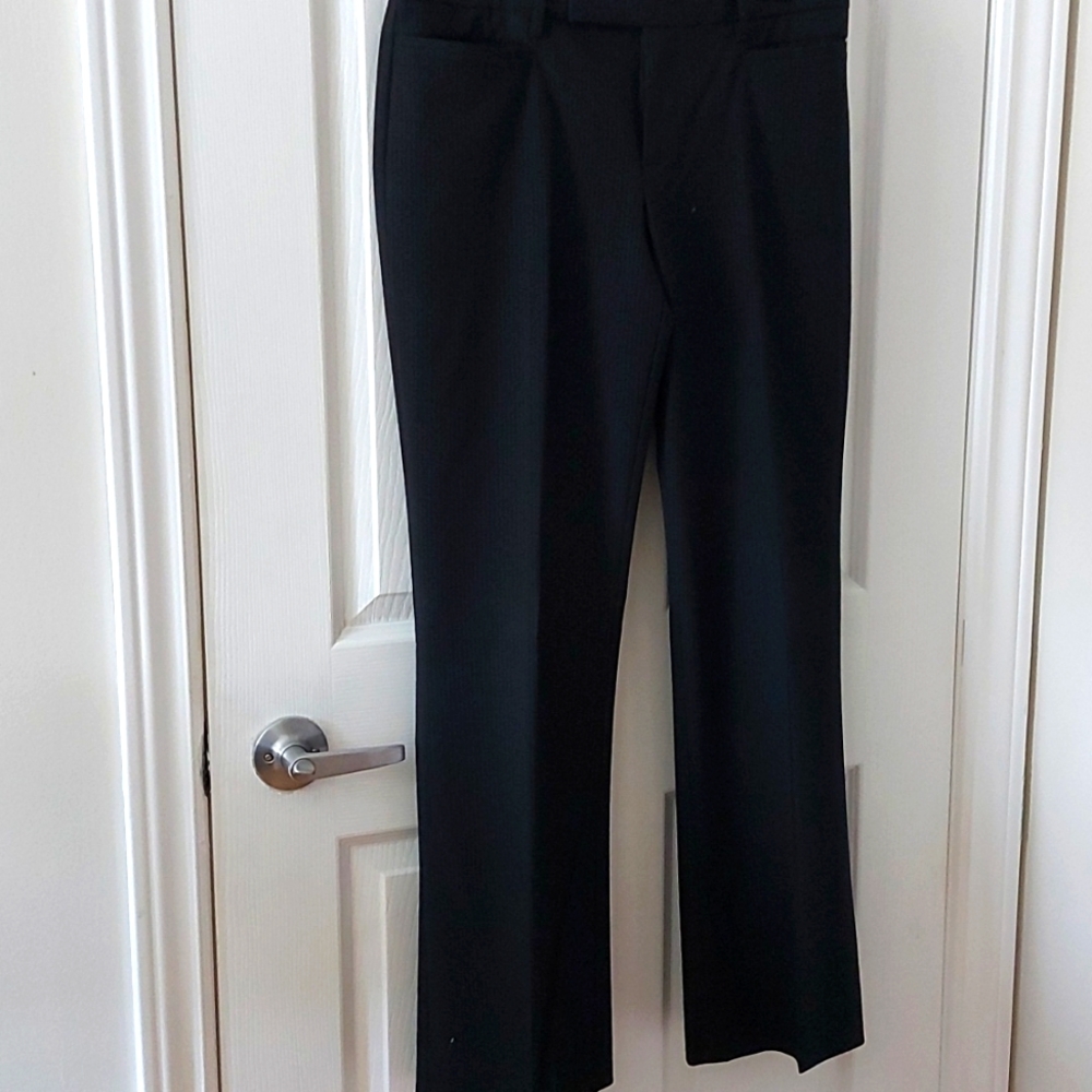 Gap, ladies pants, modern boot cut, size 6 long, 30" inseam, black pin stripe